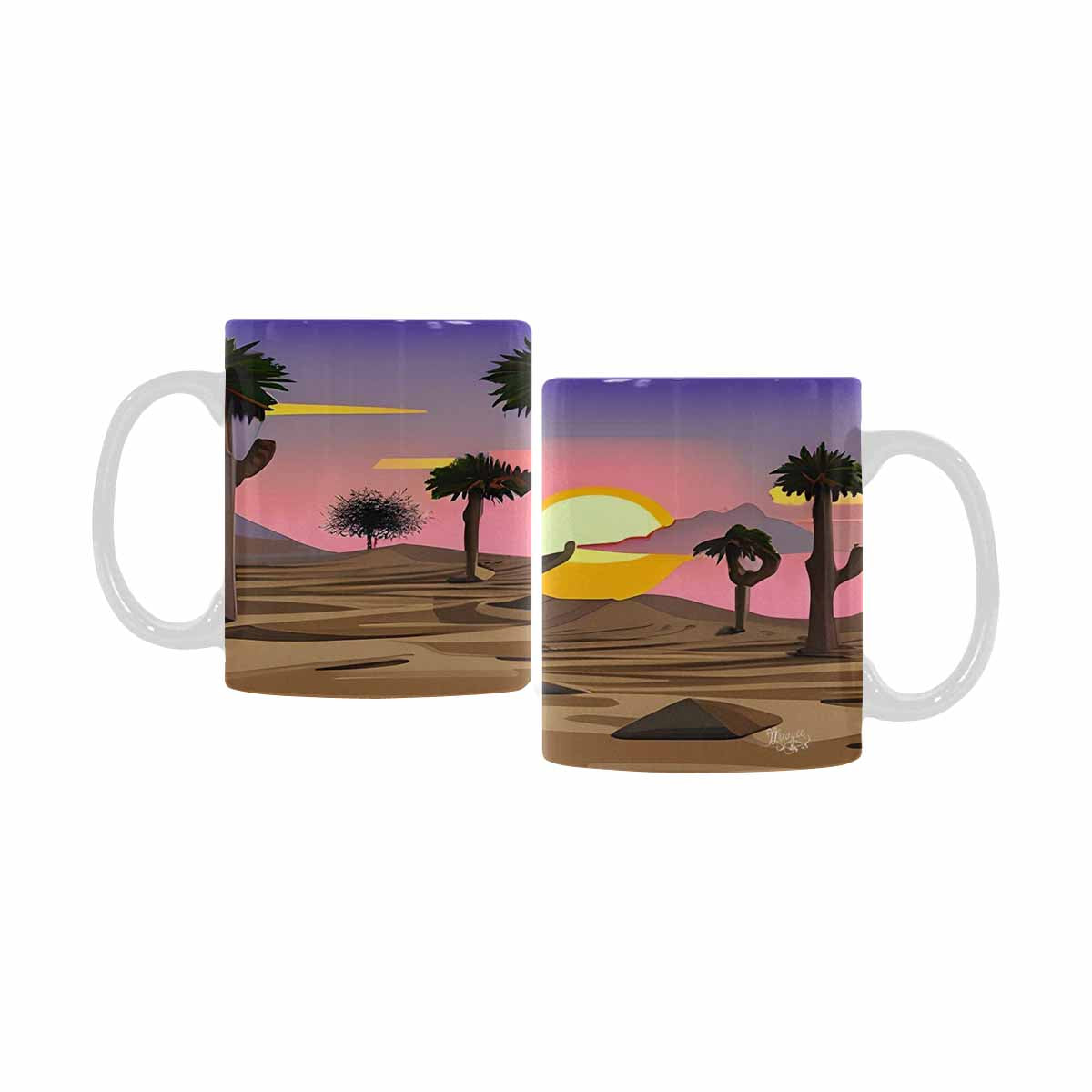 Coffee Mug, tea cup, desert scene, design 40