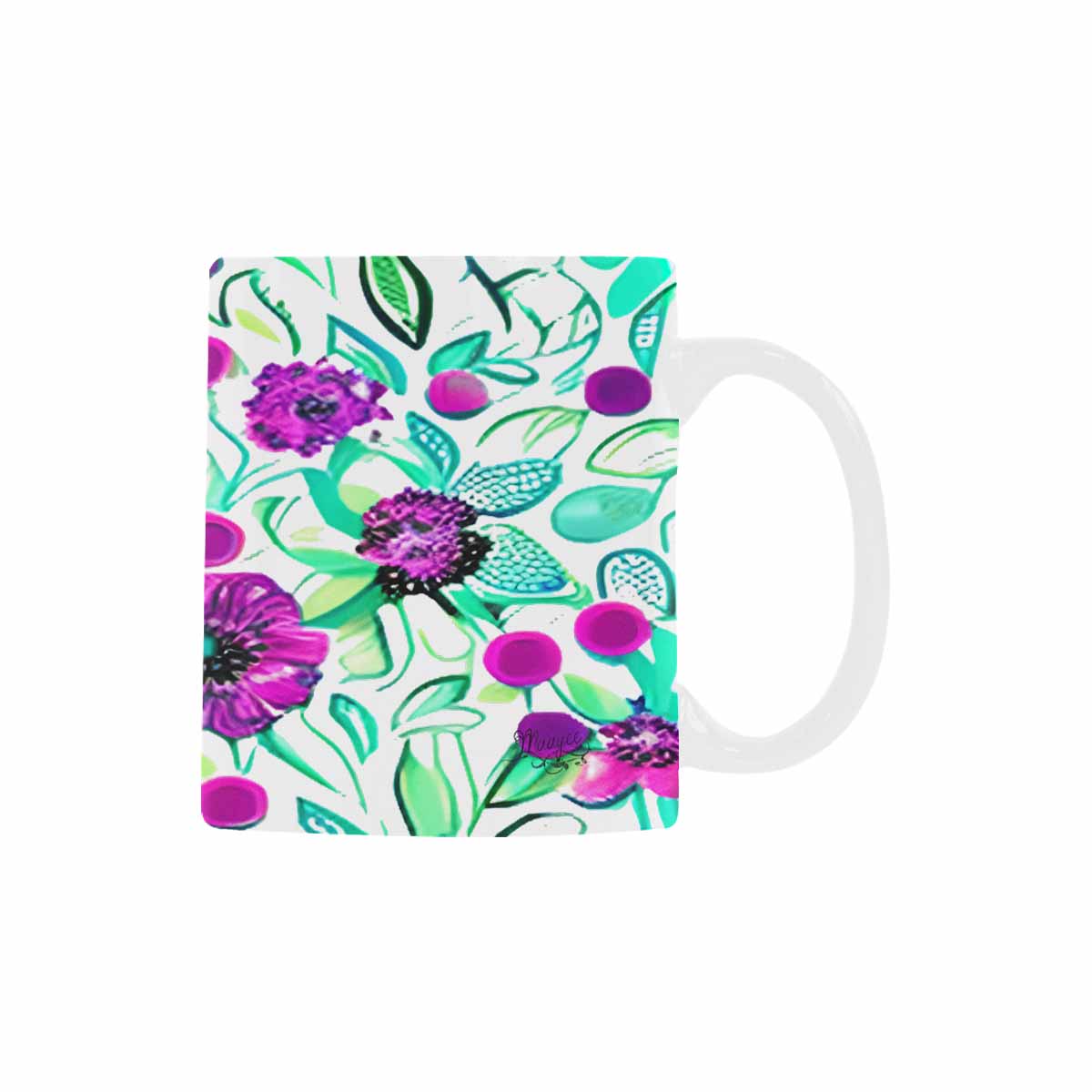 USA made Quality Mug, coffee mug, tea cup, Bright florals, Set 1A, Design 133