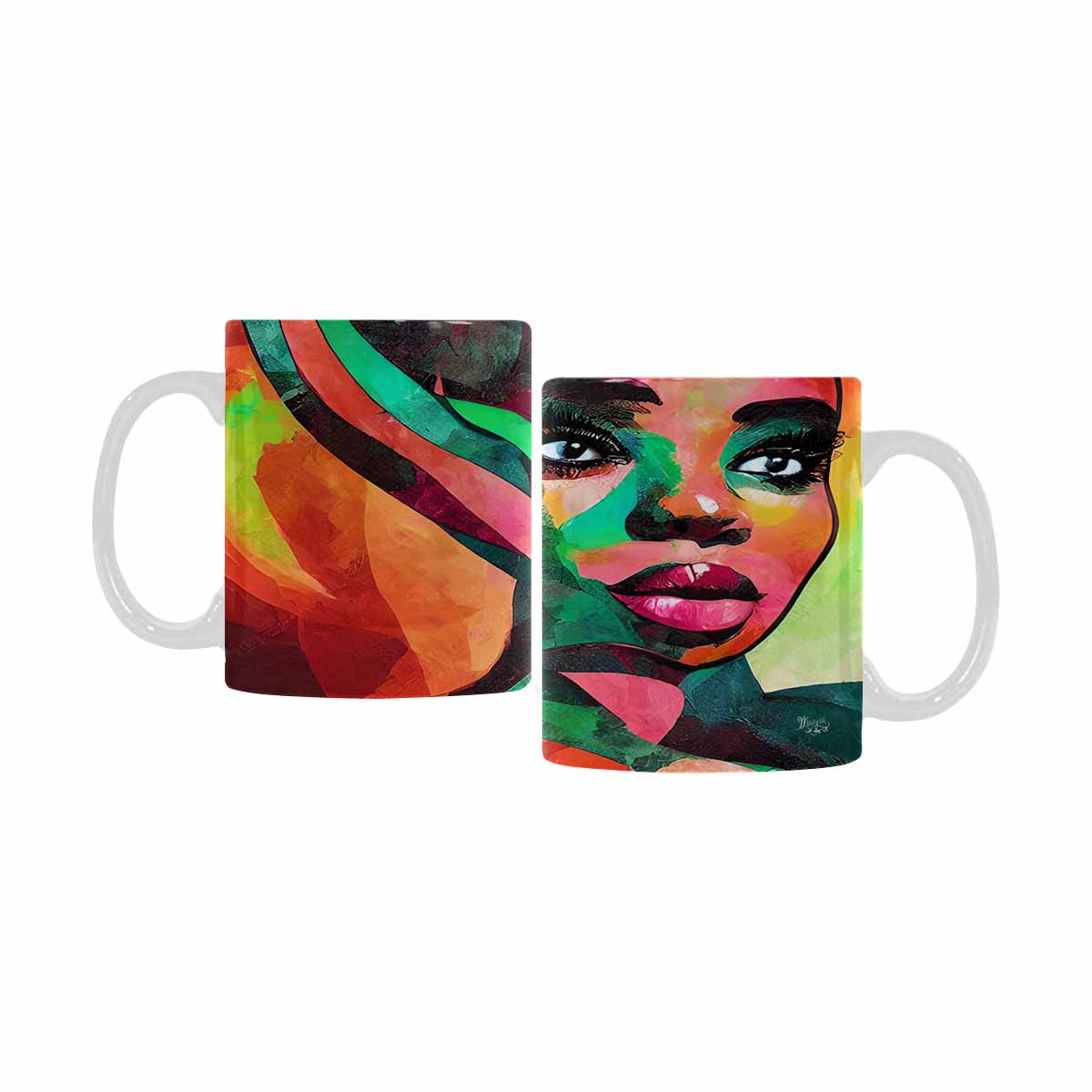 Quality Mug, coffee mug, tea cup, Black Faces, Set 1, design 7