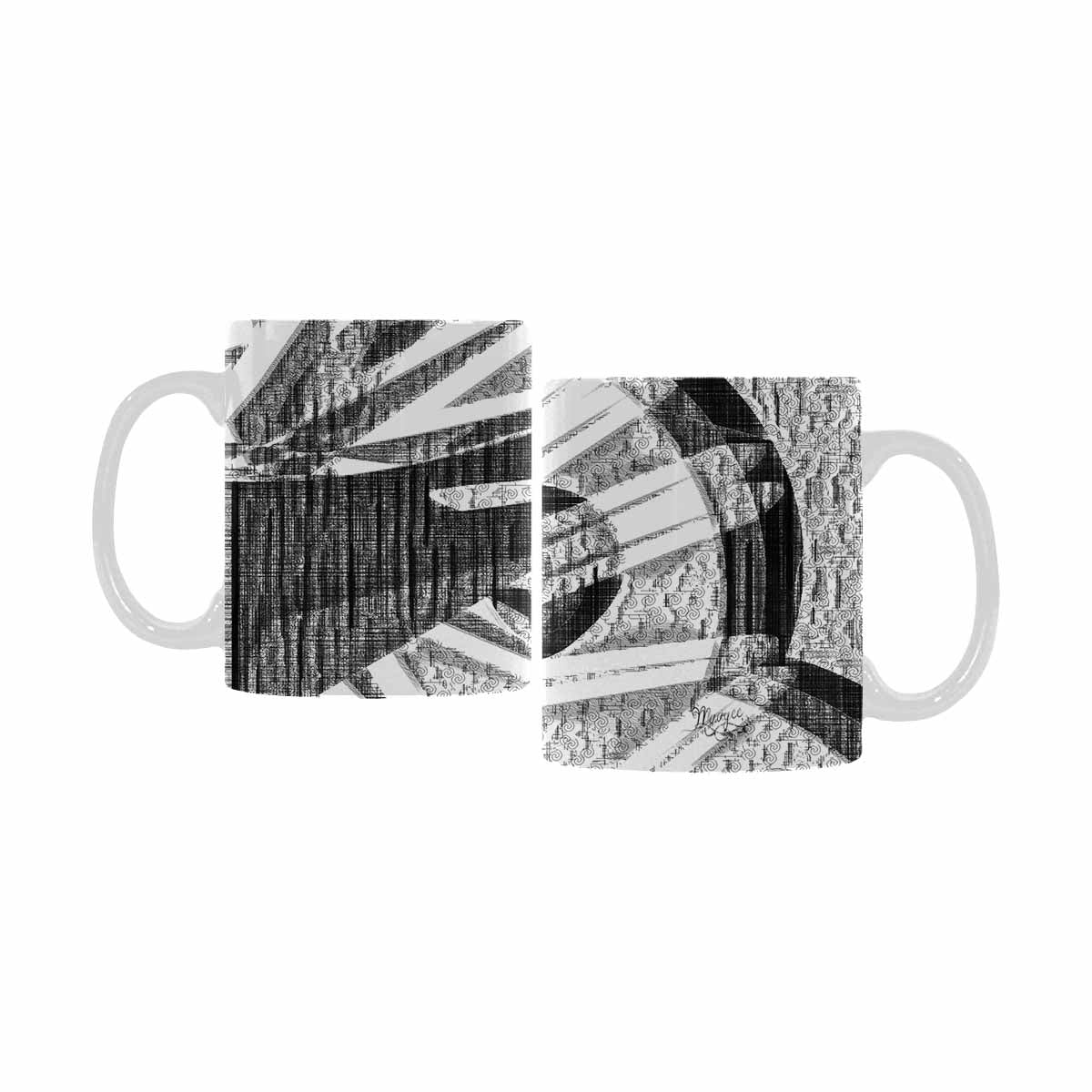 Quality Mug, coffee mug, tea cup, B & W Abstract, Set 1, design 145