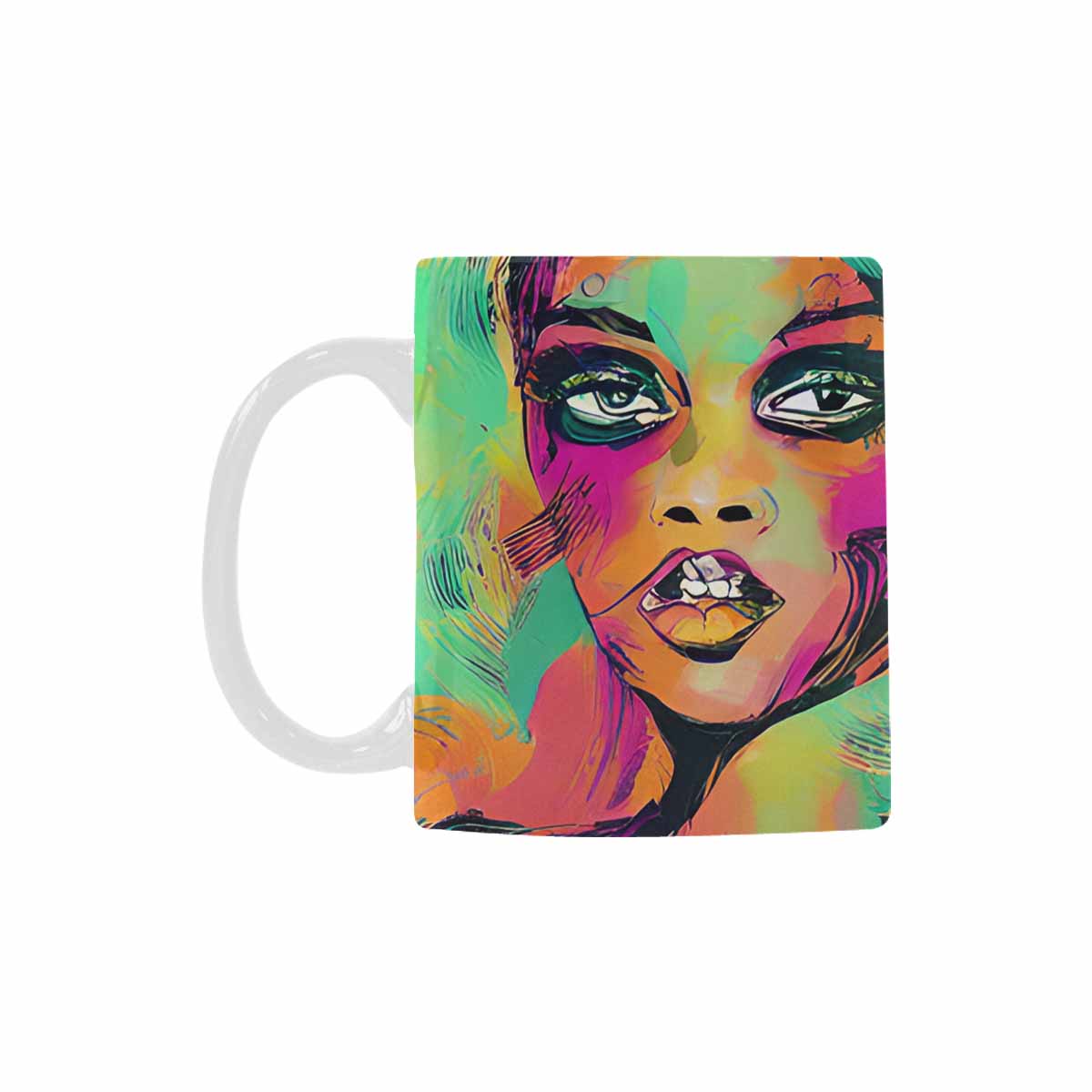 Coffee Mug, tea cup,caucasian Face, design 53