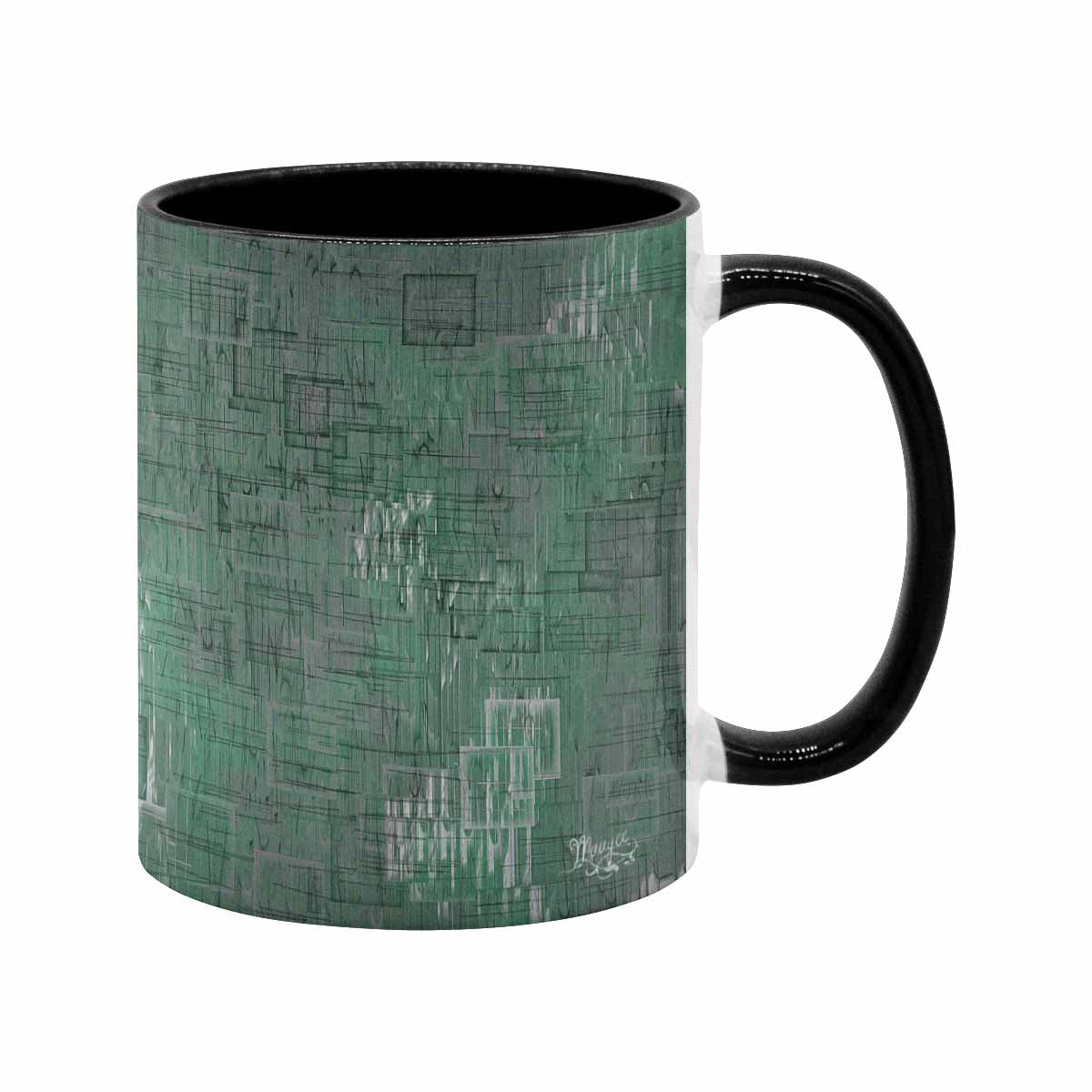 Coffee Mug, tea cup, black core, abstract, design 50