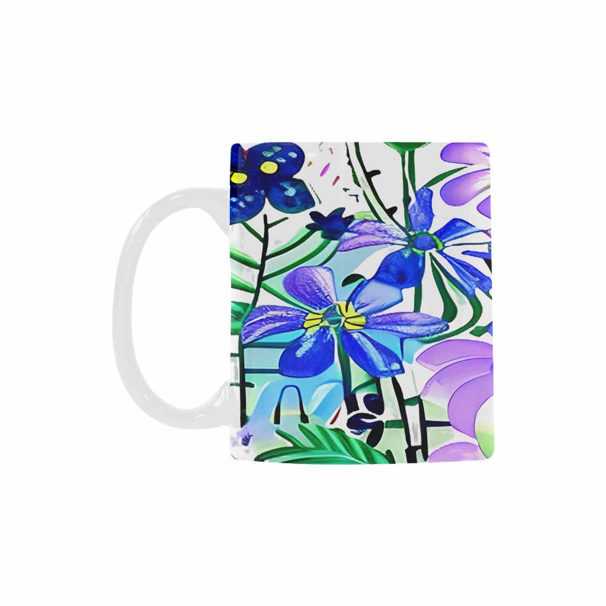 USA made Quality Mug, coffee mug, tea cup, Bright florals, Set 1A, Design 43