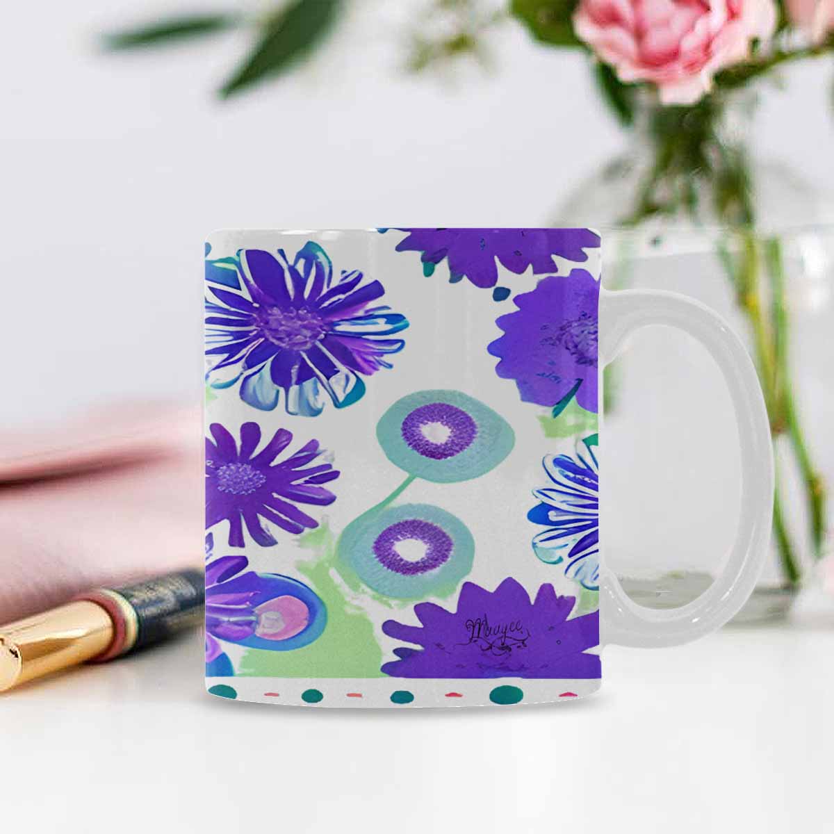 Quality Mug, coffee mug, tea cup, Bright florals, Set 1A, Design 152