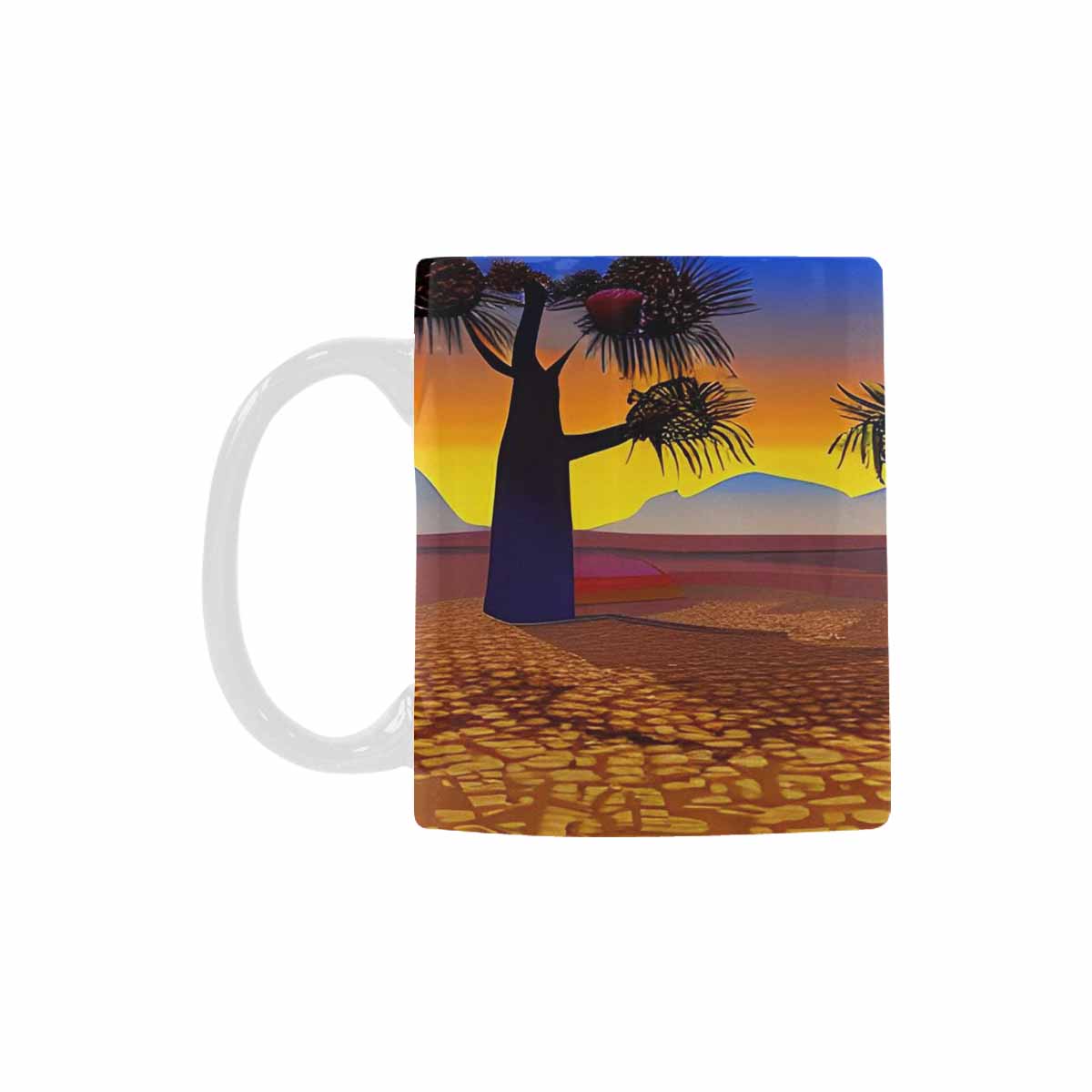 Coffee Mug, tea cup, desert scene, design 58