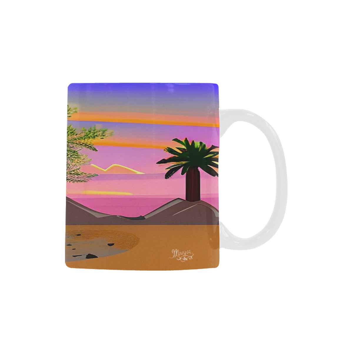 Coffee Mug, tea cup, desert scene, design 80