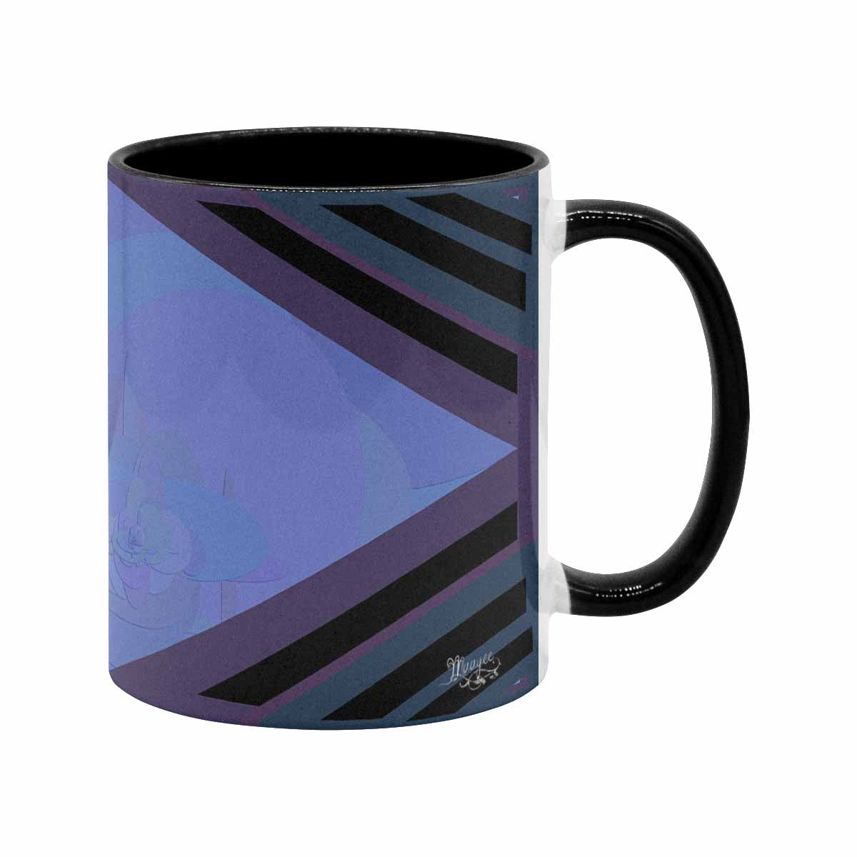 Coffee Mug, tea cup, black core, abstract, design 8