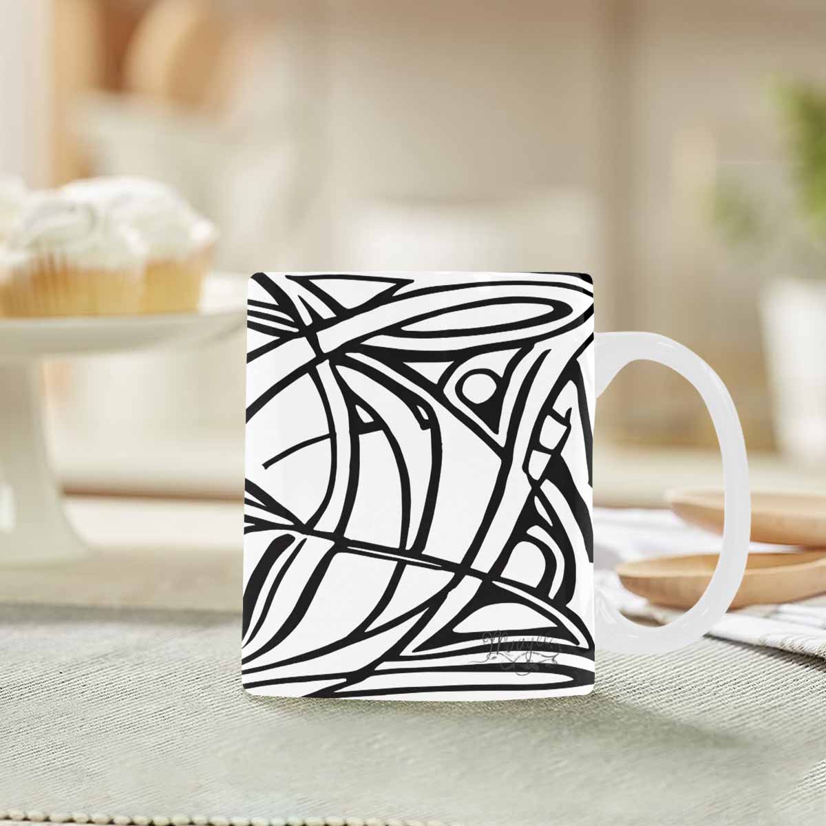 Quality Mug, coffee mug, tea cup, B & W Abstract, Set 1, design 49