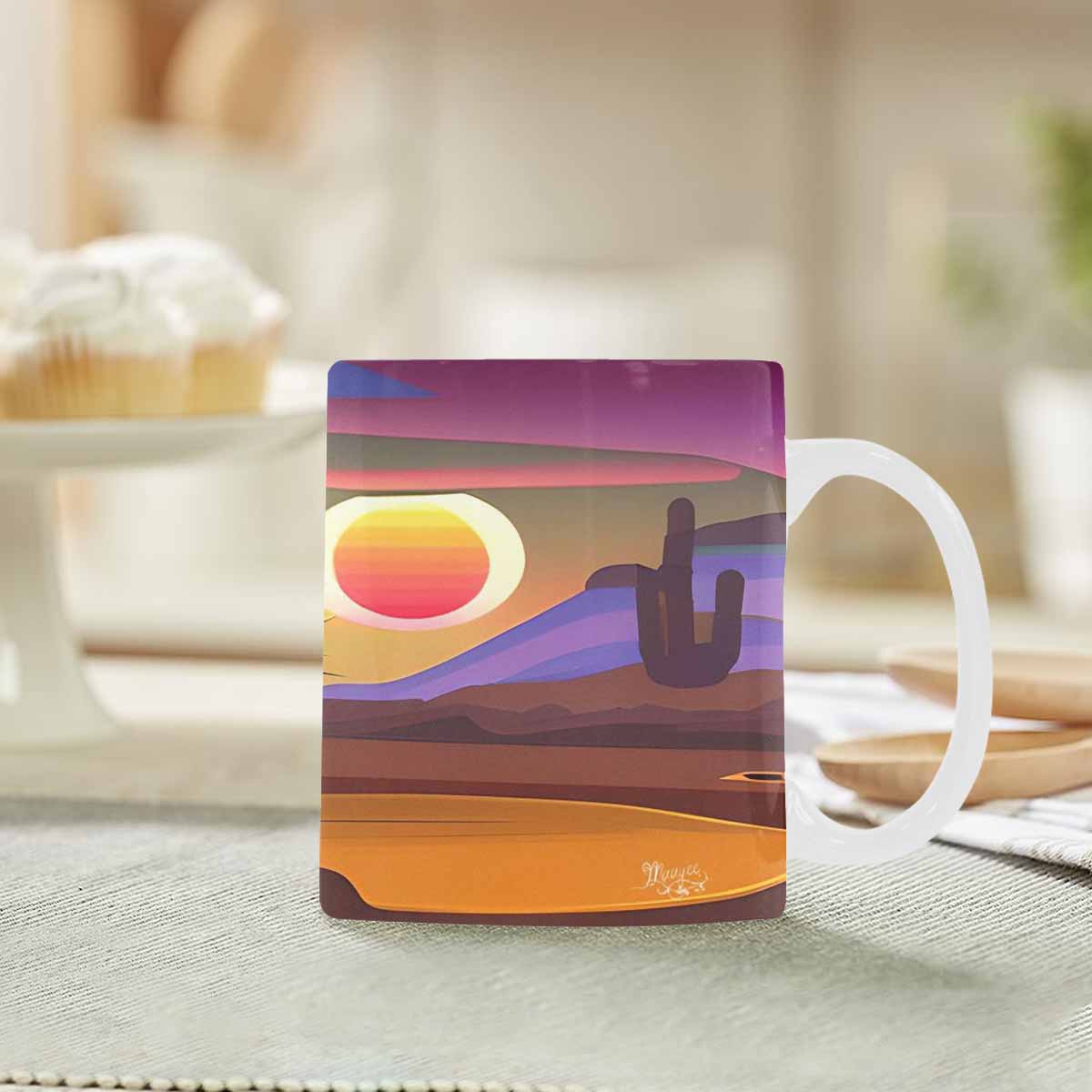 Coffee Mug, tea cup, desert scene, design 91