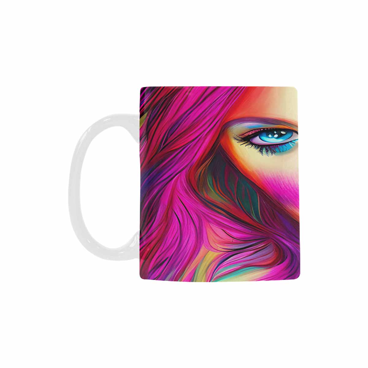 USA, Color Coffee Mug, tea cup, caucasian Face, design 31
