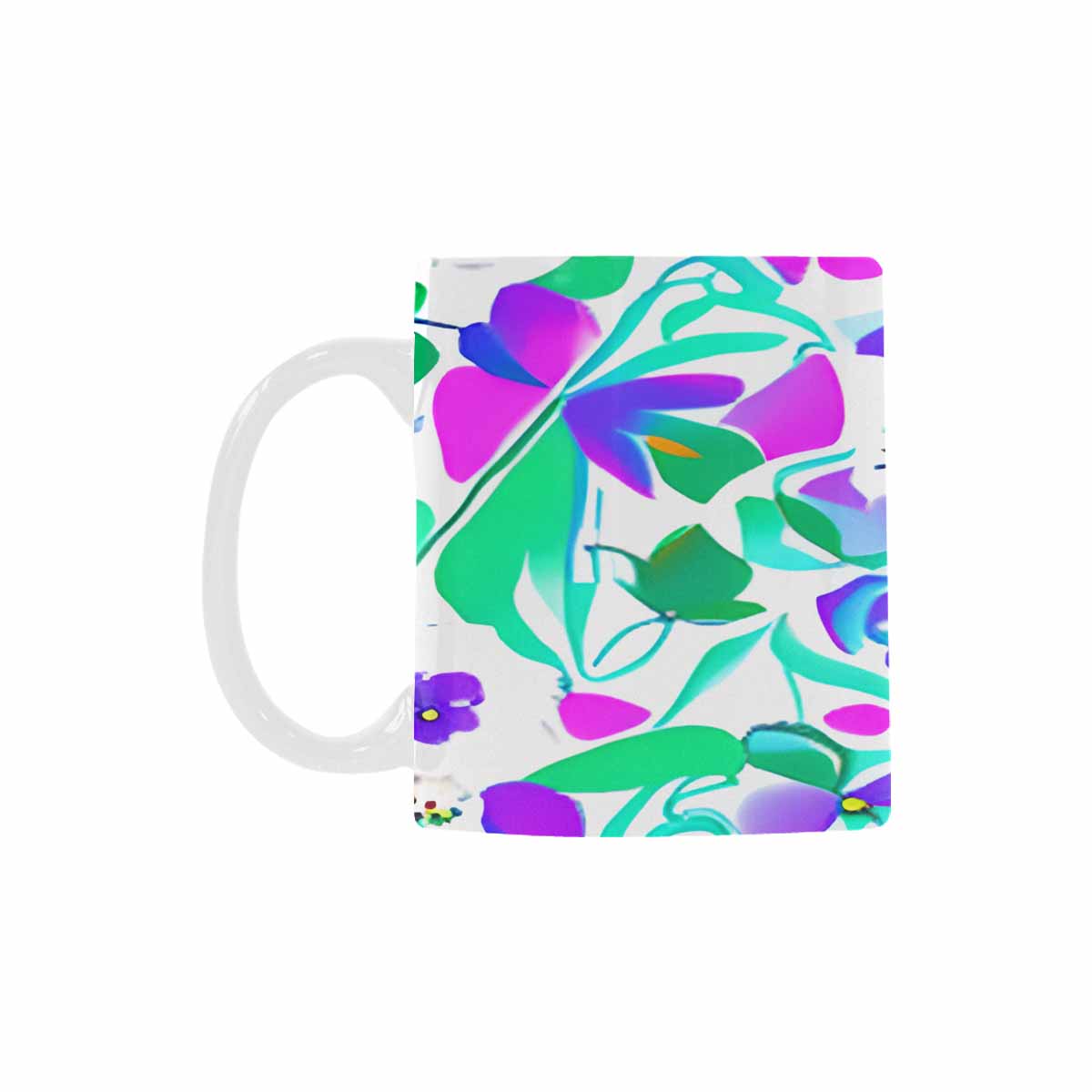 USA made Quality Mug, coffee mug, tea cup, Bright florals, Set 1, Design 135