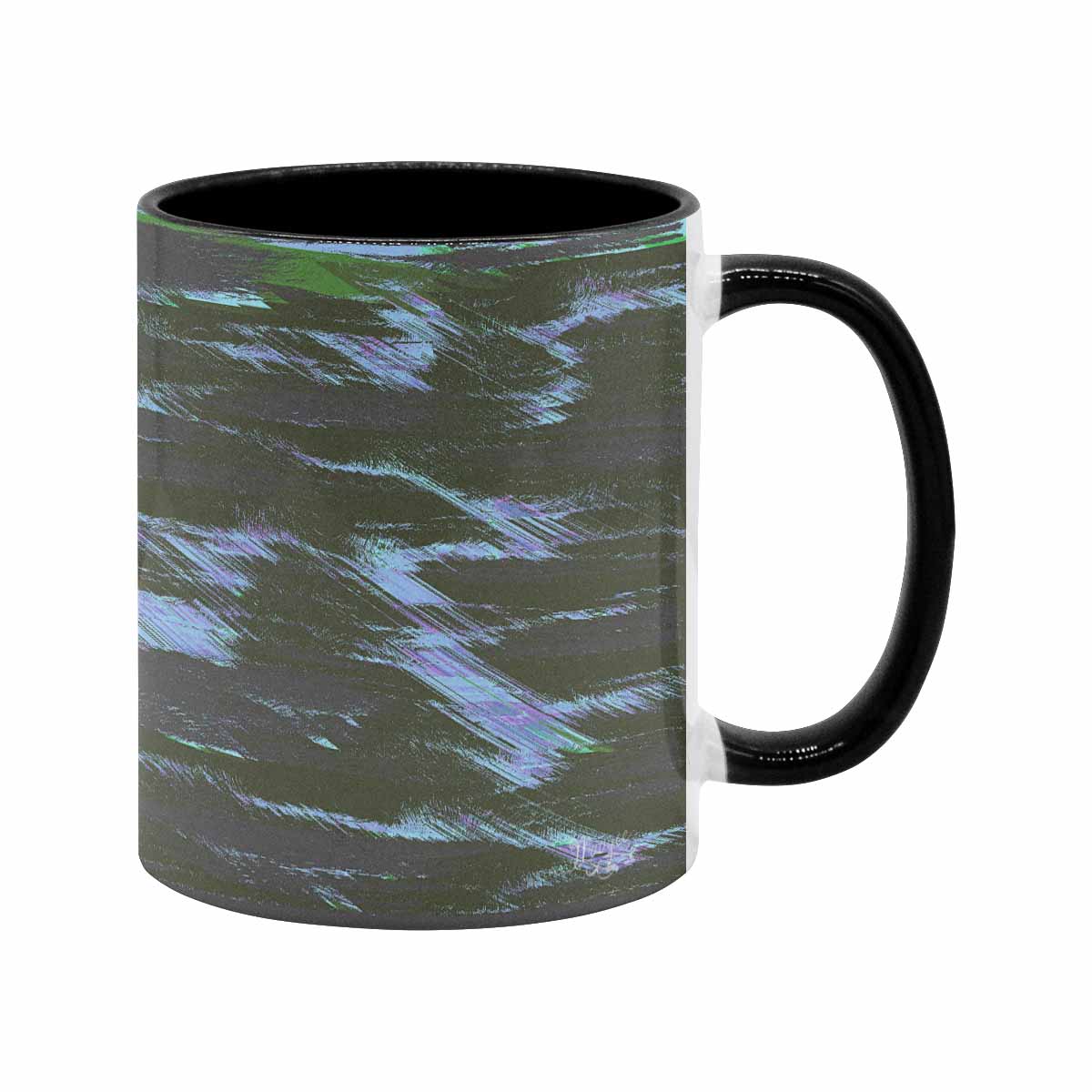 Coffee Mug, tea cup, black core, abstract, design 18