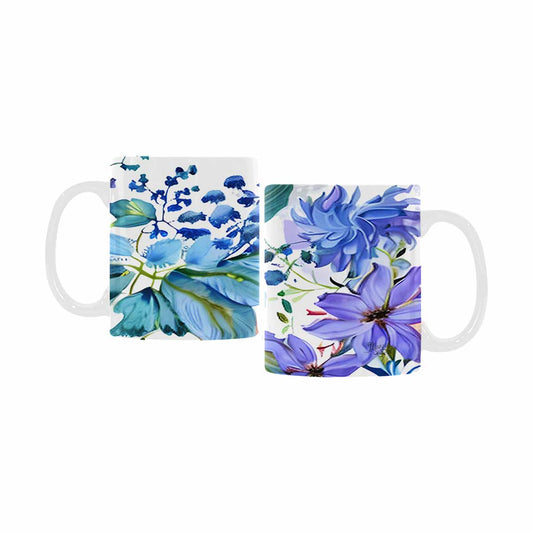 USA made Quality Mug, coffee mug, tea cup, Bright florals, Set 1A, Design 21