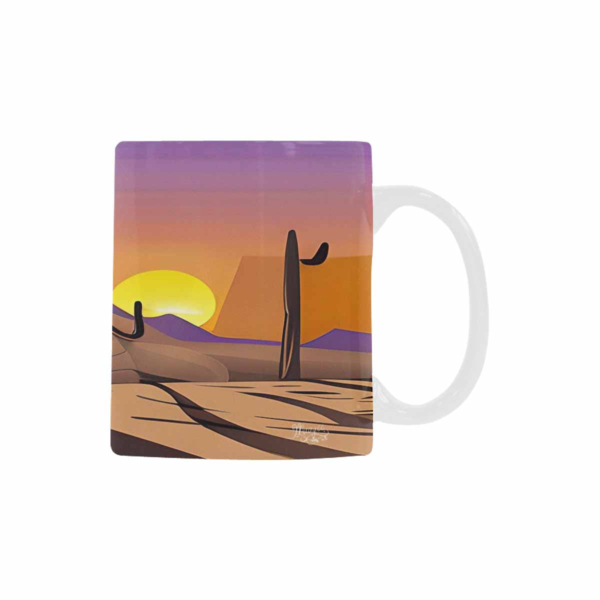 Coffee Mug, tea cup, desert scene, design 74