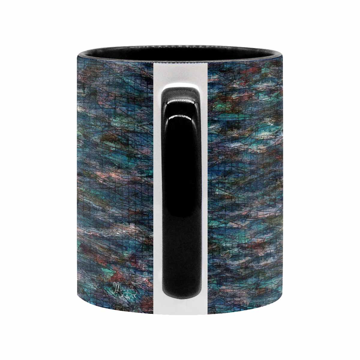 Coffee Mug, tea cup, black core, abstract, design 47