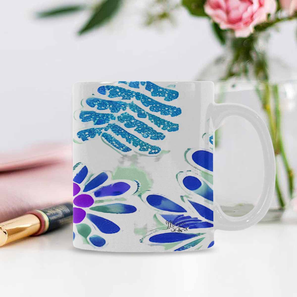 Quality Mug, coffee mug, tea cup, Bright florals, Set 1A, Design 126