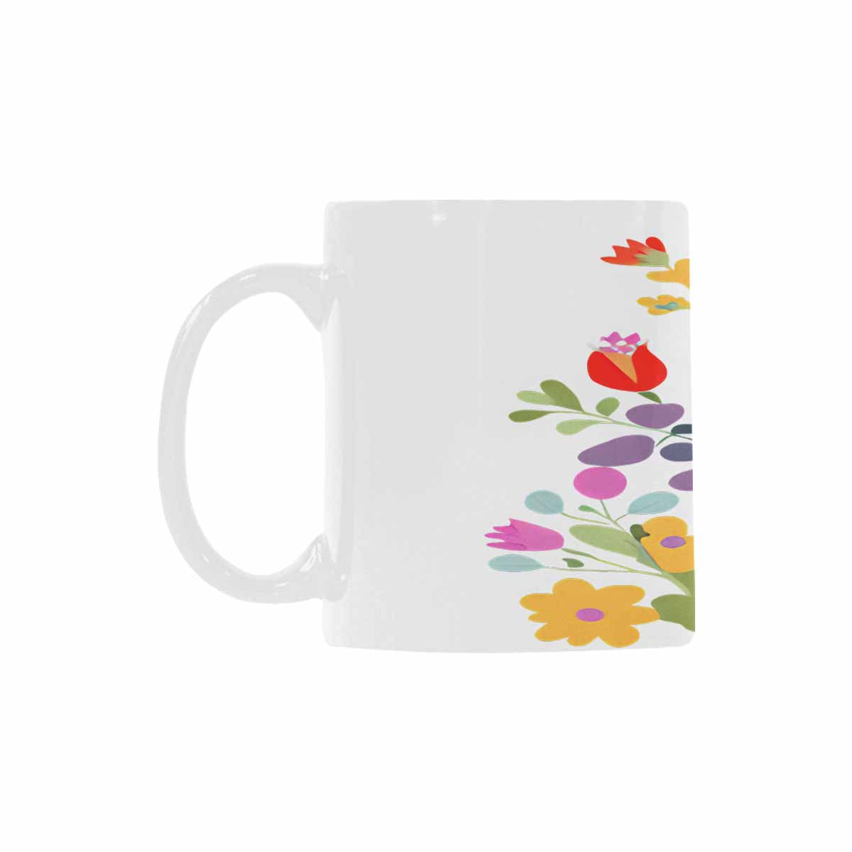 USA made Quality Mug, coffee mug, tea cup, Bright florals, Set 2, design 57