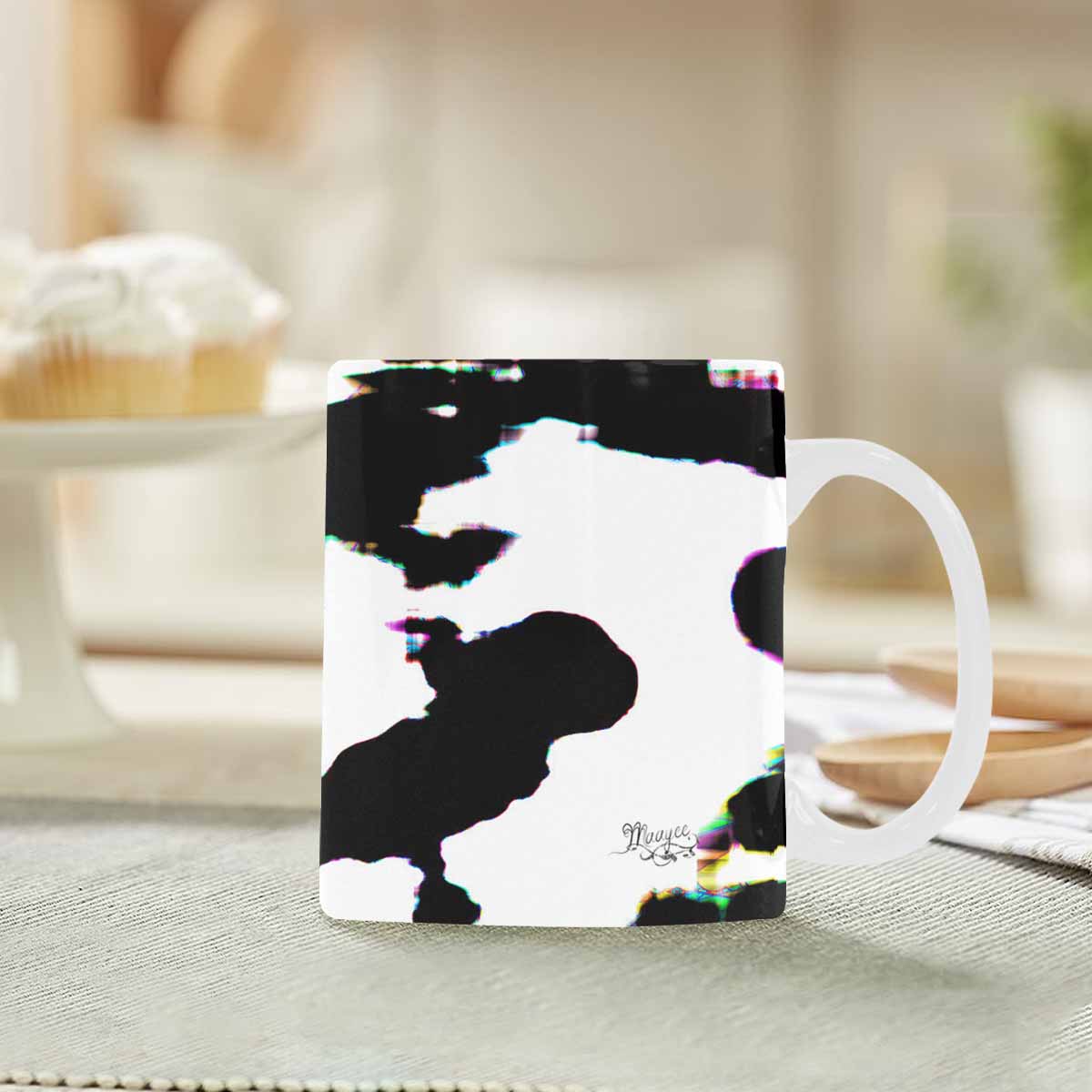 Quality Mug, coffee mug, tea cup, B & W Abstract, Set 1, design 9