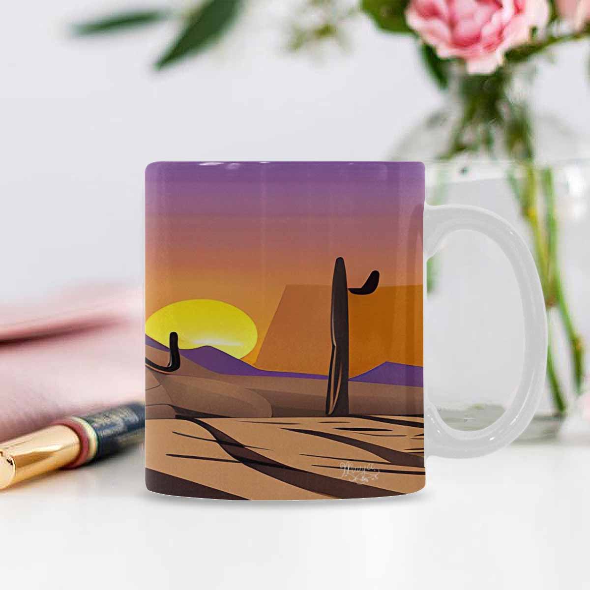 Coffee Mug, tea cup, desert scene, design 74