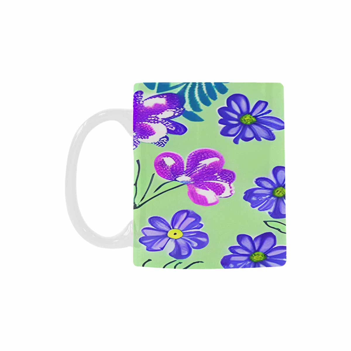 USA made Quality Mug, coffee mug, tea cup, Bright florals, Set 1, Design 119