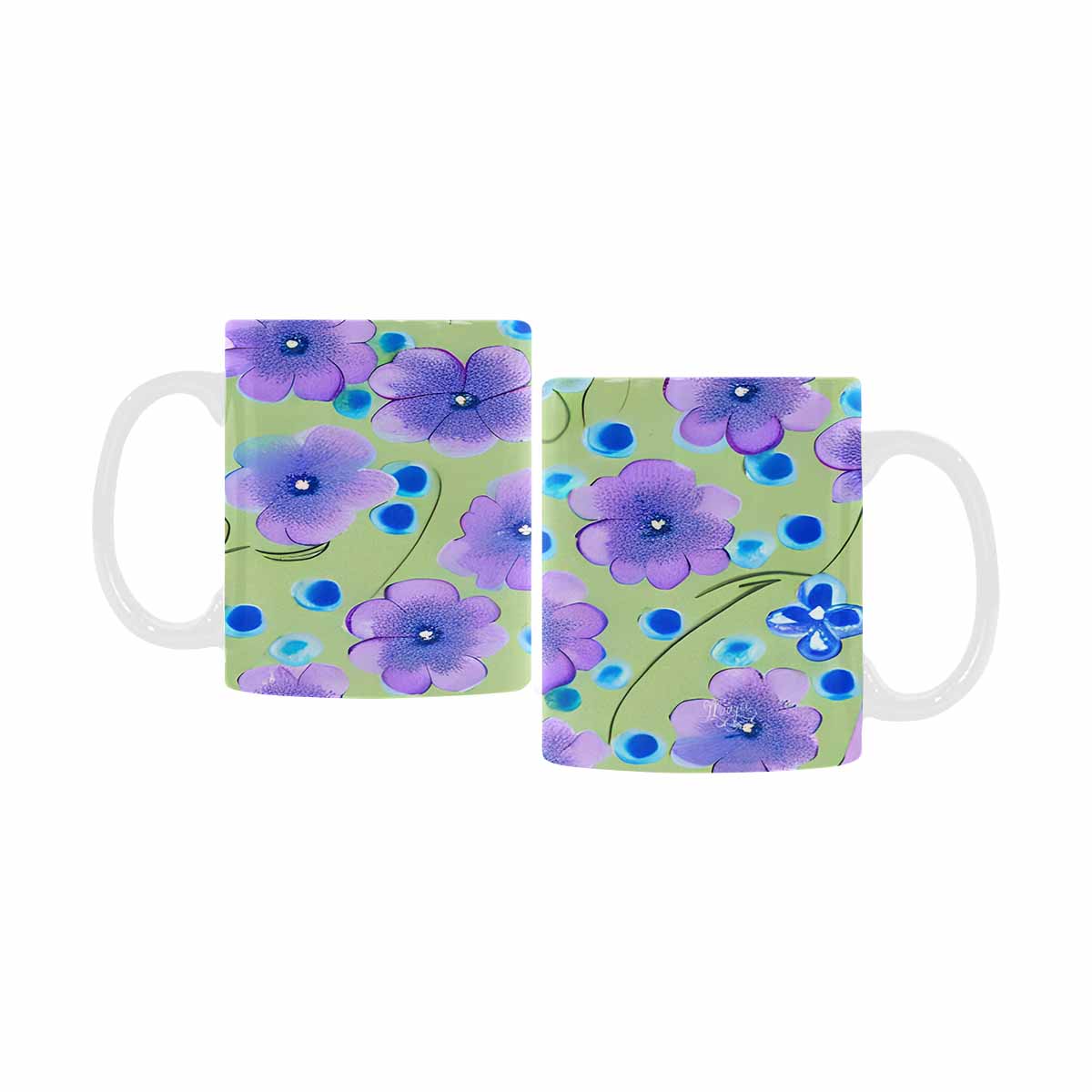 USA made Quality Mug, coffee mug, tea cup, Bright florals, Set 1, Design 142