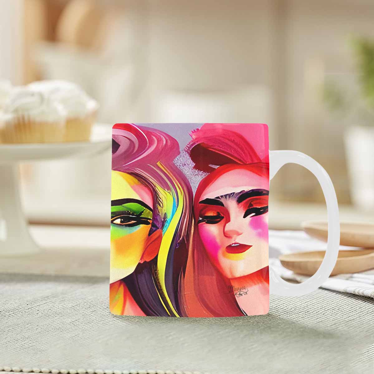 Coffee Mug, tea cup,caucasian Face, design 3