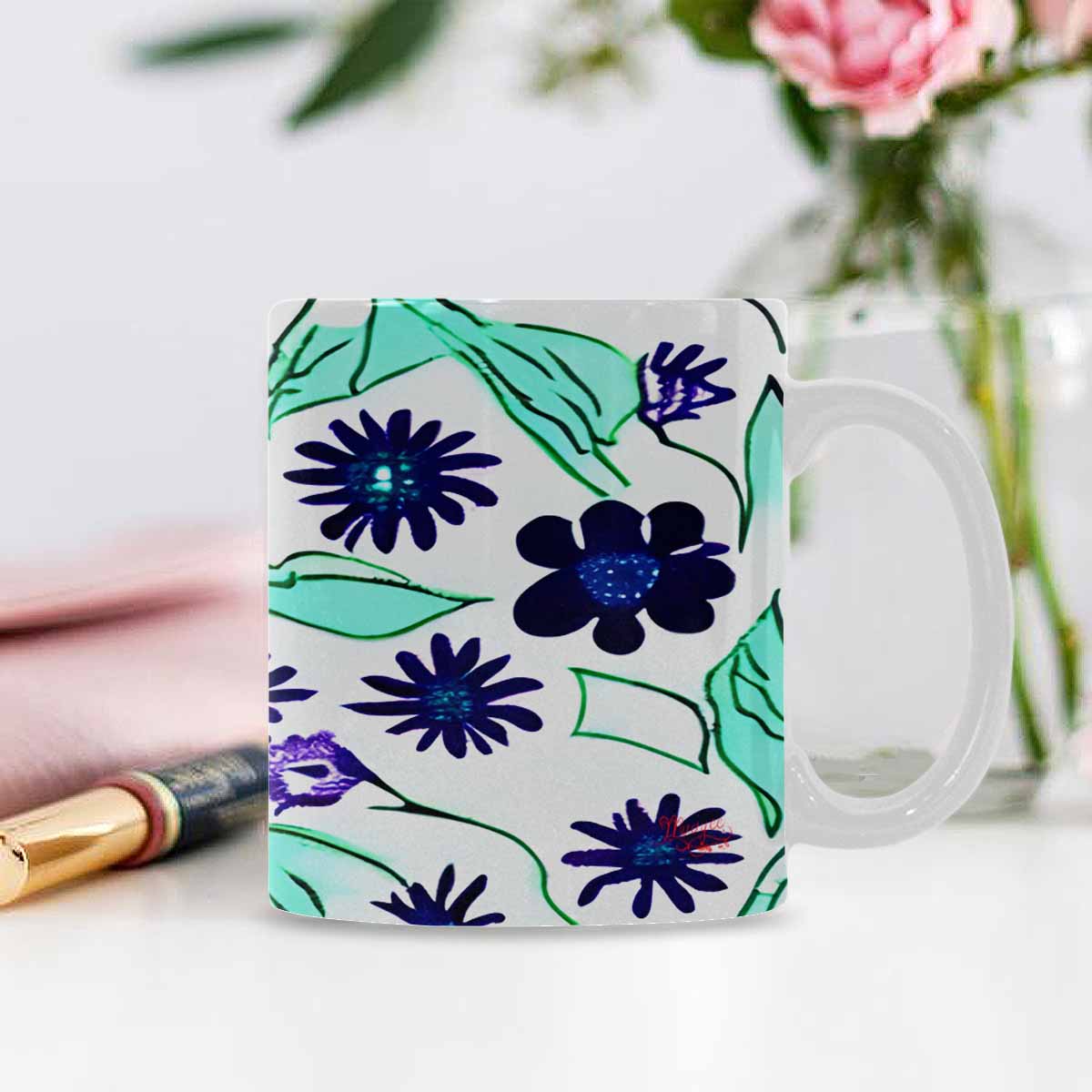 Quality Mug, coffee mug, tea cup, Bright florals, Set 1, Design 117