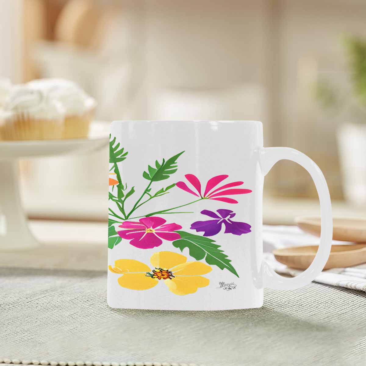 Quality Mug, coffee mug, tea cup, Bright florals, Set 2, design 78