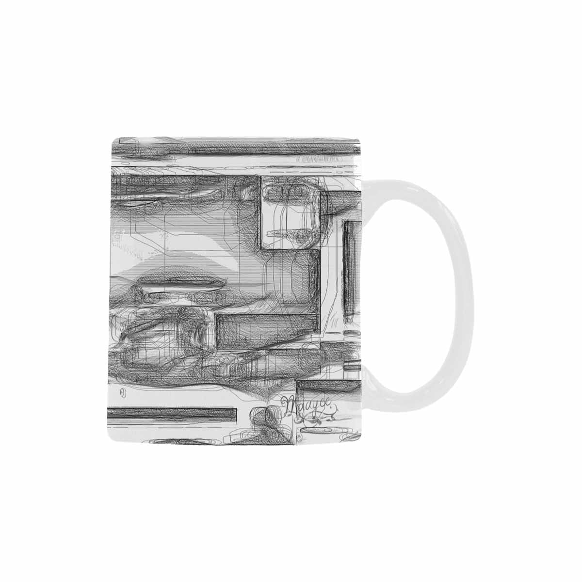 Quality Mug, coffee mug, tea cup, B & W Abstract, Set 1, design 68