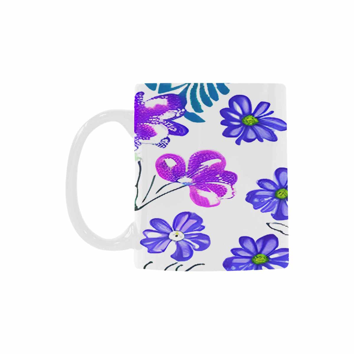 USA made Quality Mug, coffee mug, tea cup, Bright florals, Set 1A, Design 119