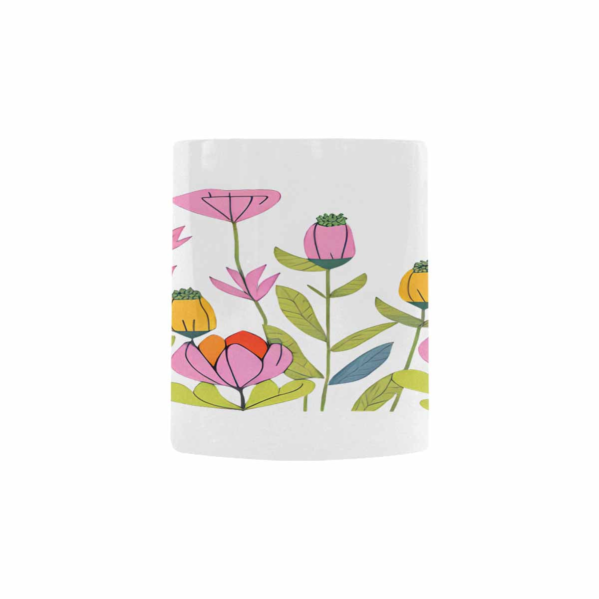 USA made Quality Mug, coffee mug, tea cup, Bright florals, Set 2, design 47