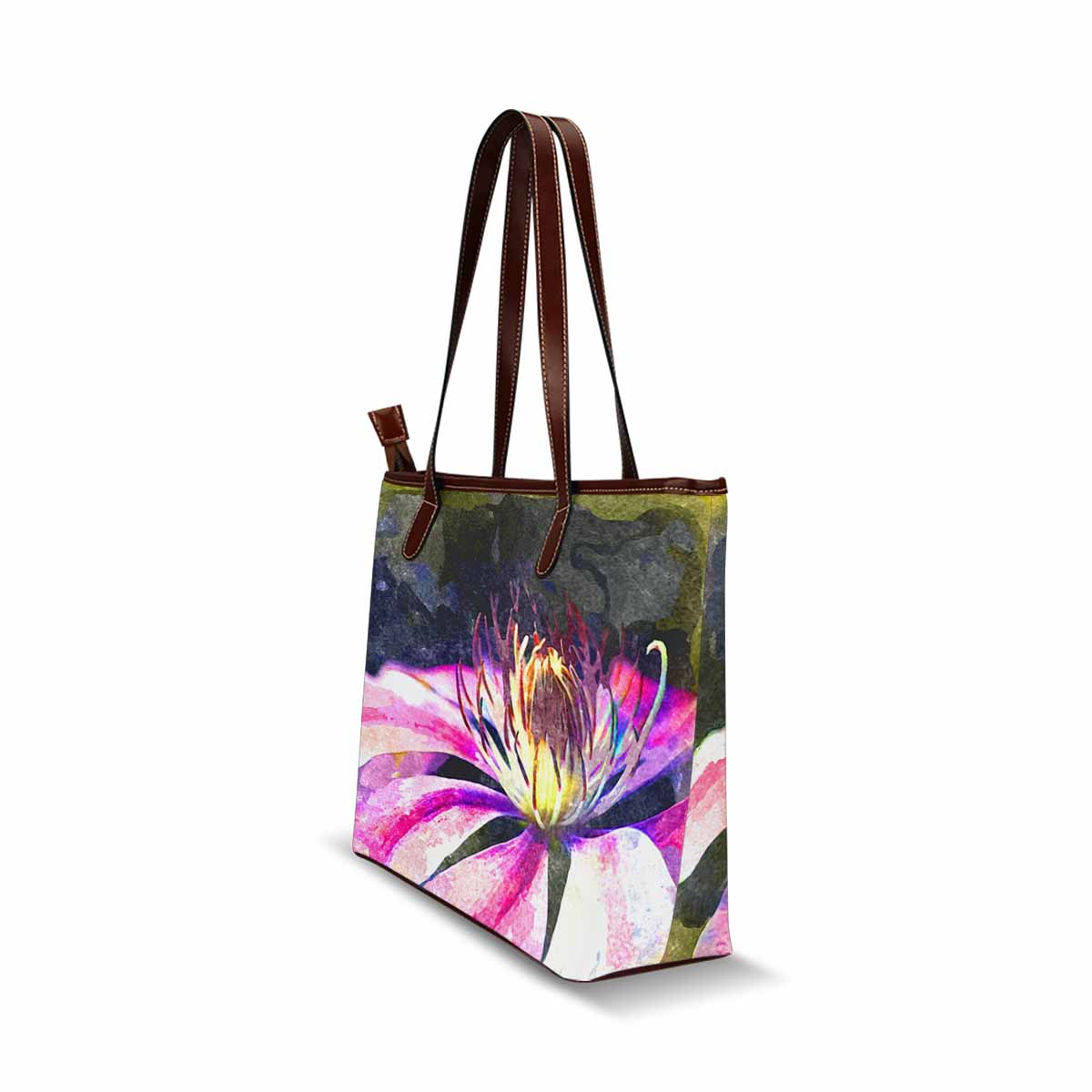 Classic Fabric handbag, watercolor floral, design 56