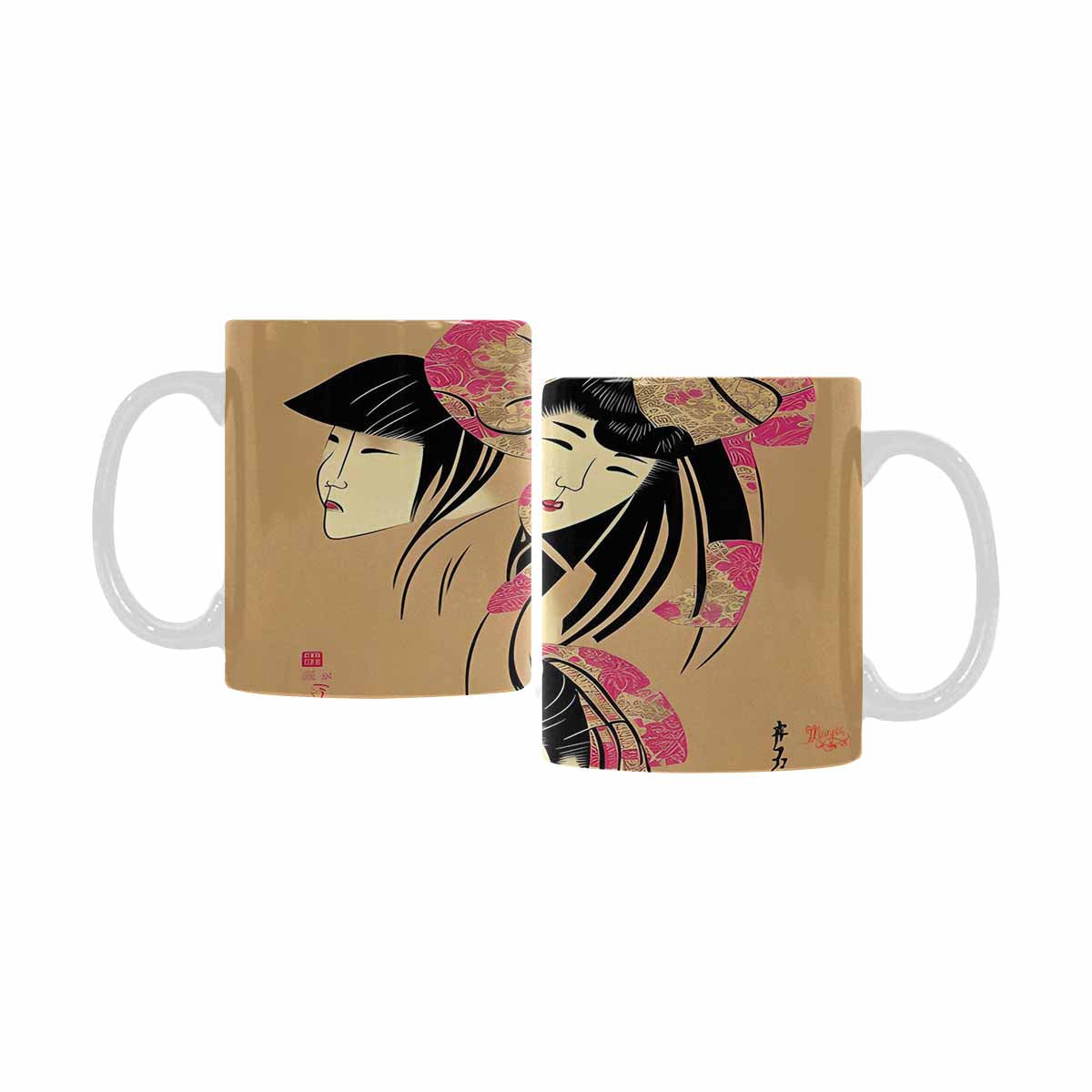 Quality Mug, coffee mug, tea cup, Asian Faces, Design 21