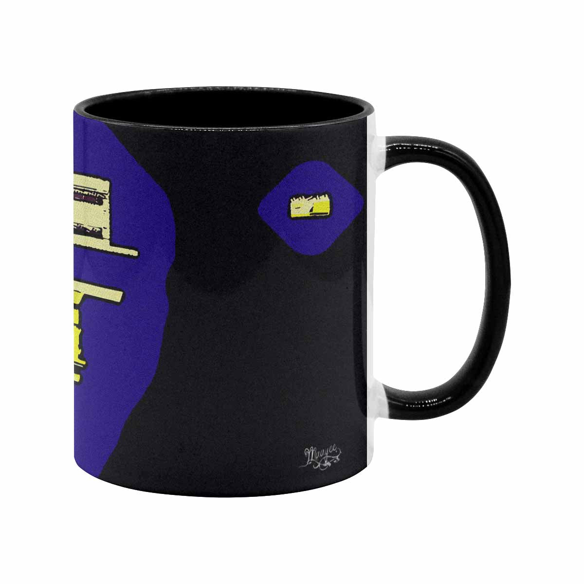 Coffee Mug, tea cup, black core, abstract, design 38