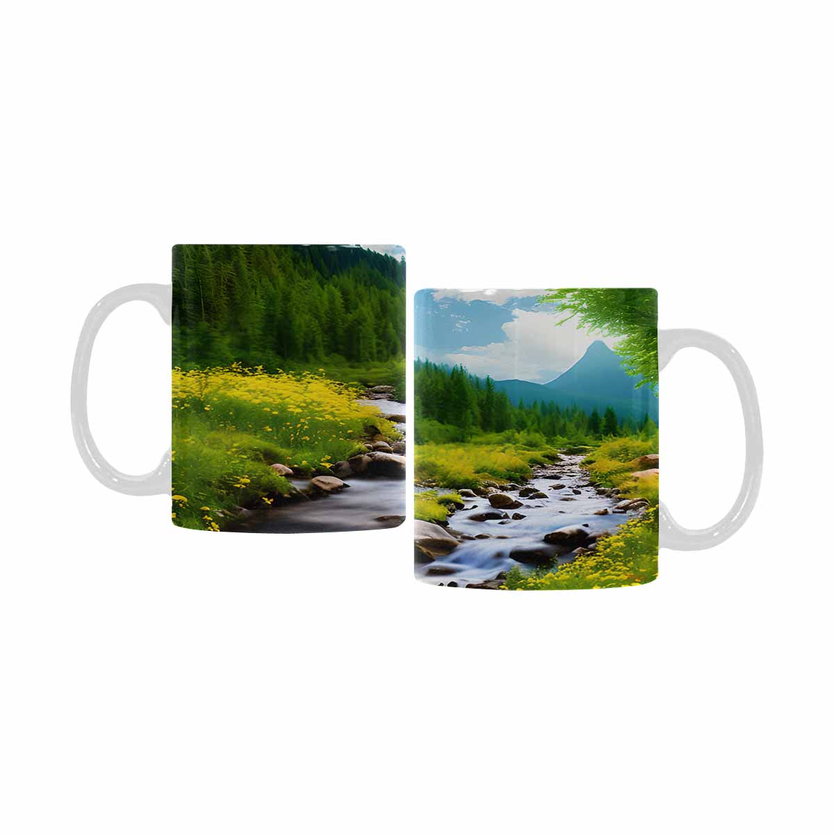 Rivers & Mountains Landscape mugs, set 1 design 12