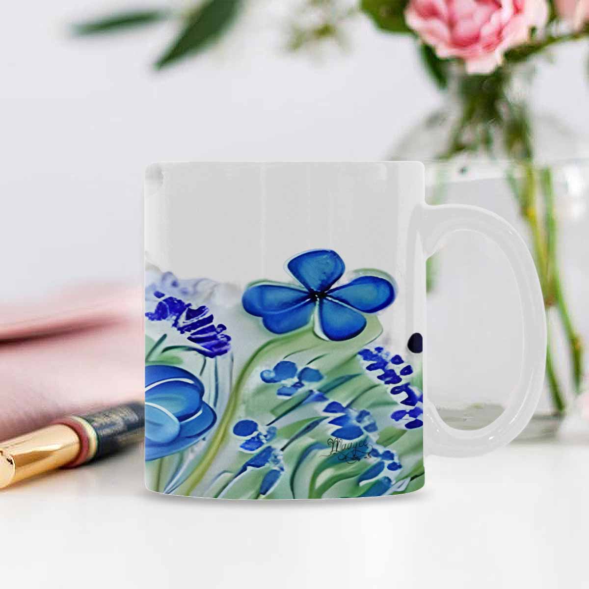 USA made Quality Mug, coffee mug, tea cup, Bright florals, Set 1A, Design 78