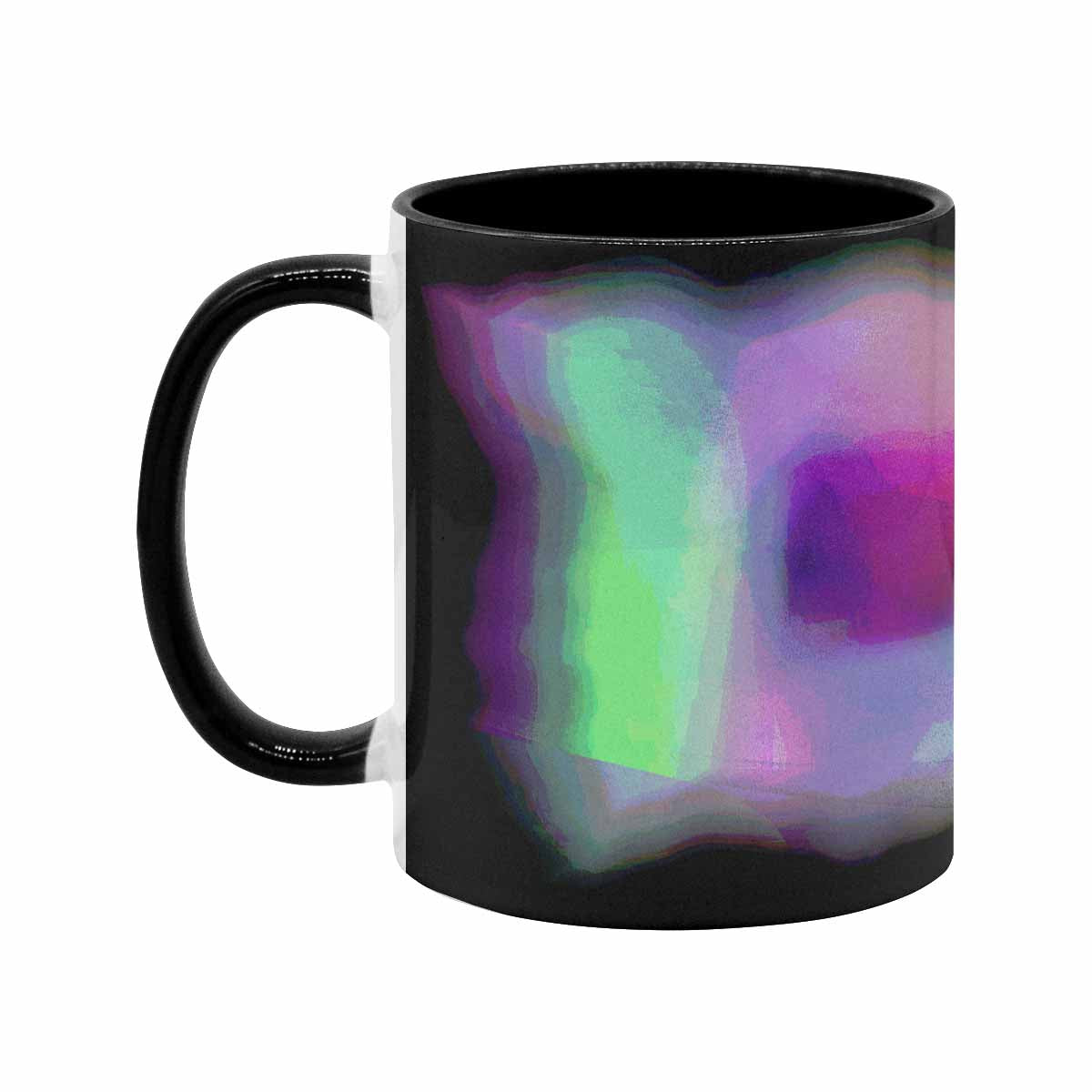 Coffee Mug, tea cup, black core, abstract, design 1