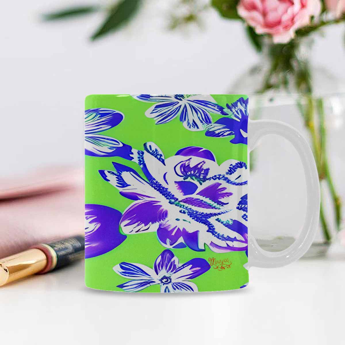 Quality Mug, coffee mug, tea cup, Bright florals, Set 1, Design 154