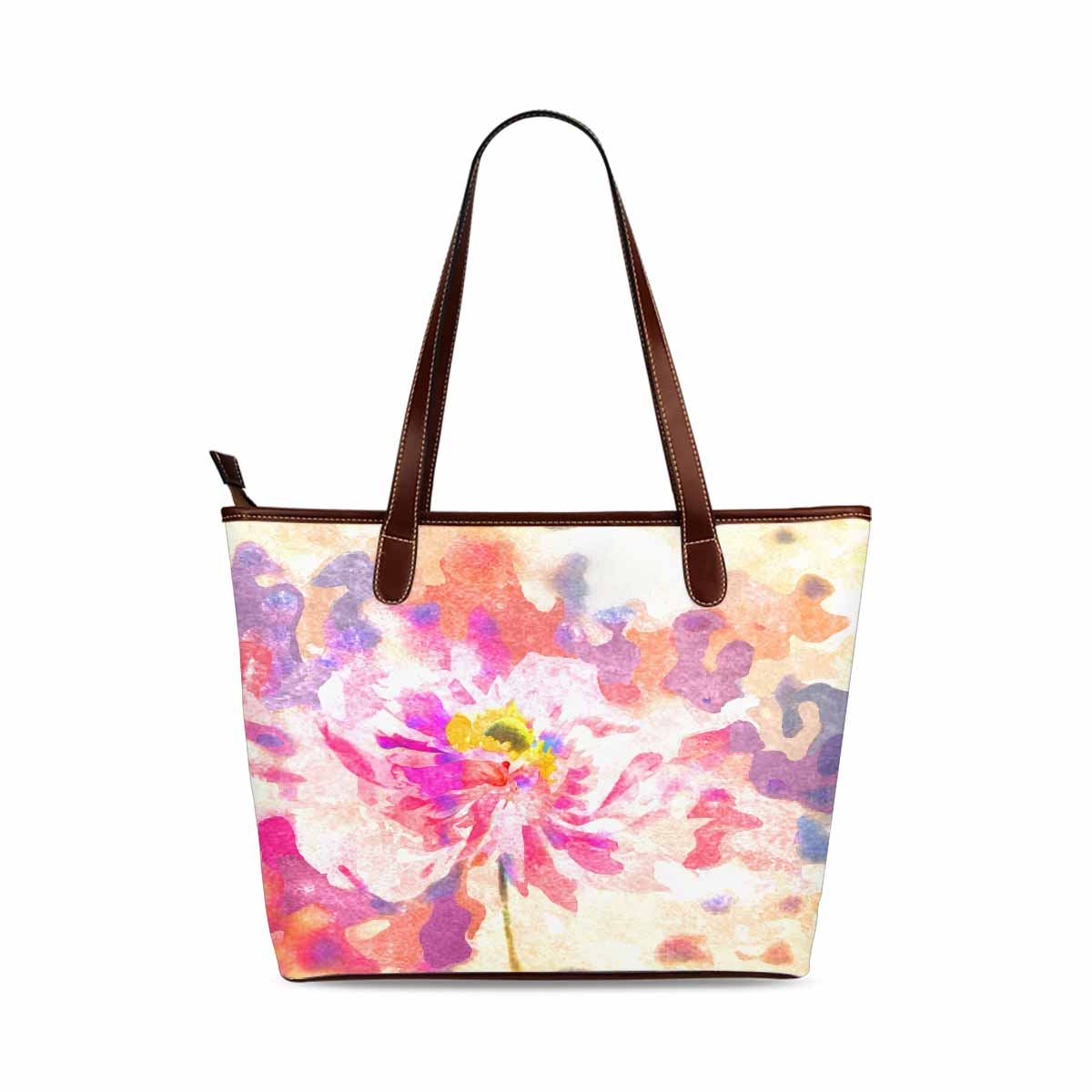 Classic Fabric handbag, watercolor floral, design 1