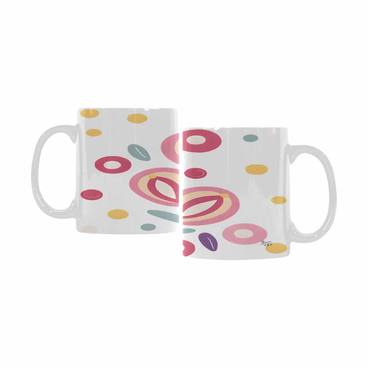 Quality Mug, coffee mug, tea cup, Bright florals, Set 2, design 5