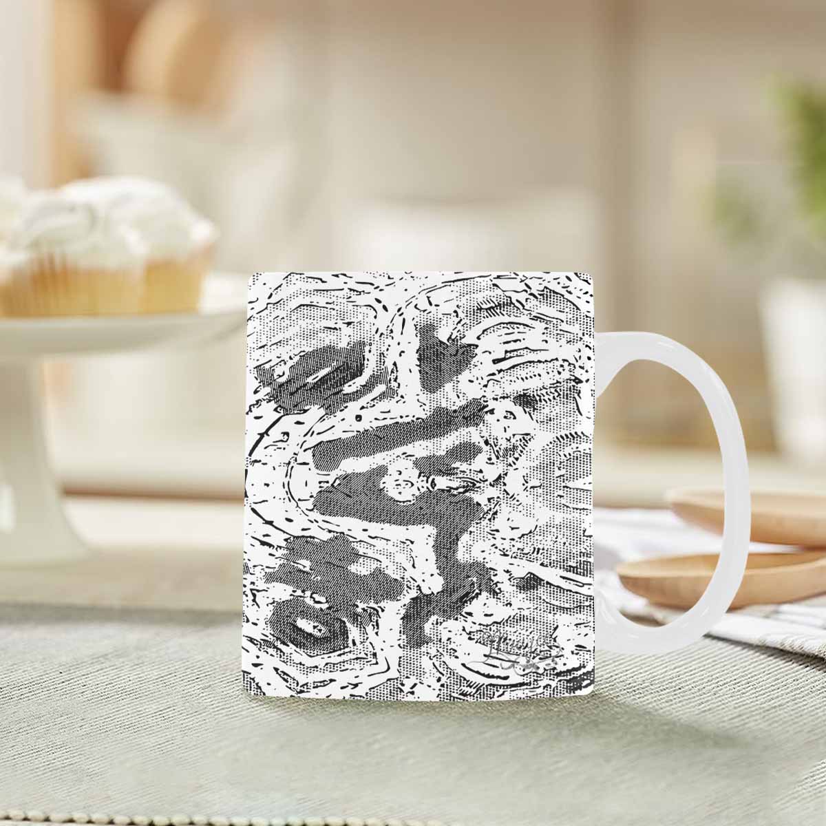 Quality Mug, coffee mug, tea cup, B & W Abstract, Set 1, design 150