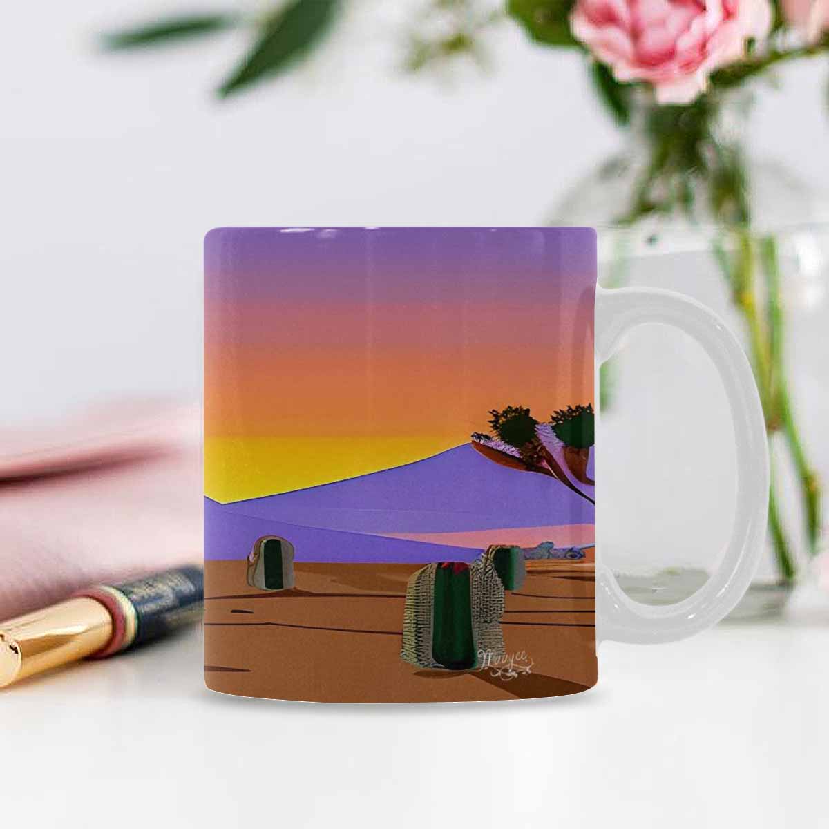 Coffee Mug, tea cup, desert scene, design 54