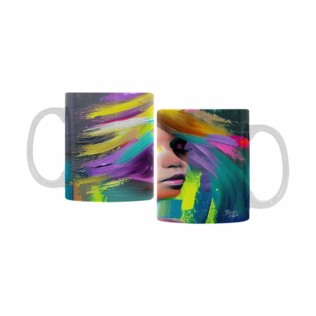 Coffee Mug, tea cup,caucasian Face, design 1