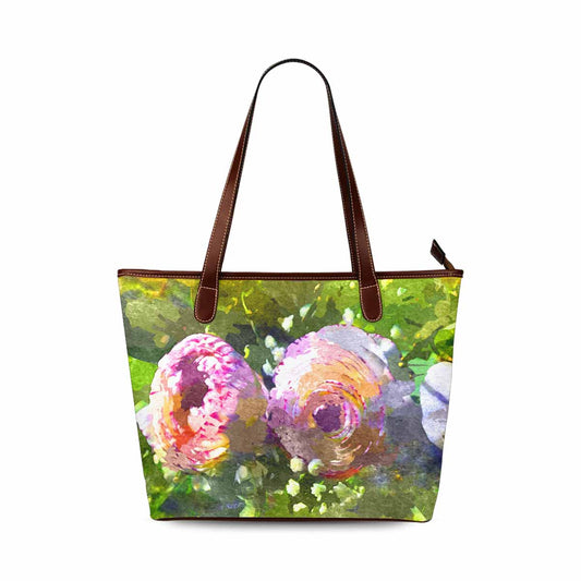 Classic Fabric handbag, watercolor floral, design 100