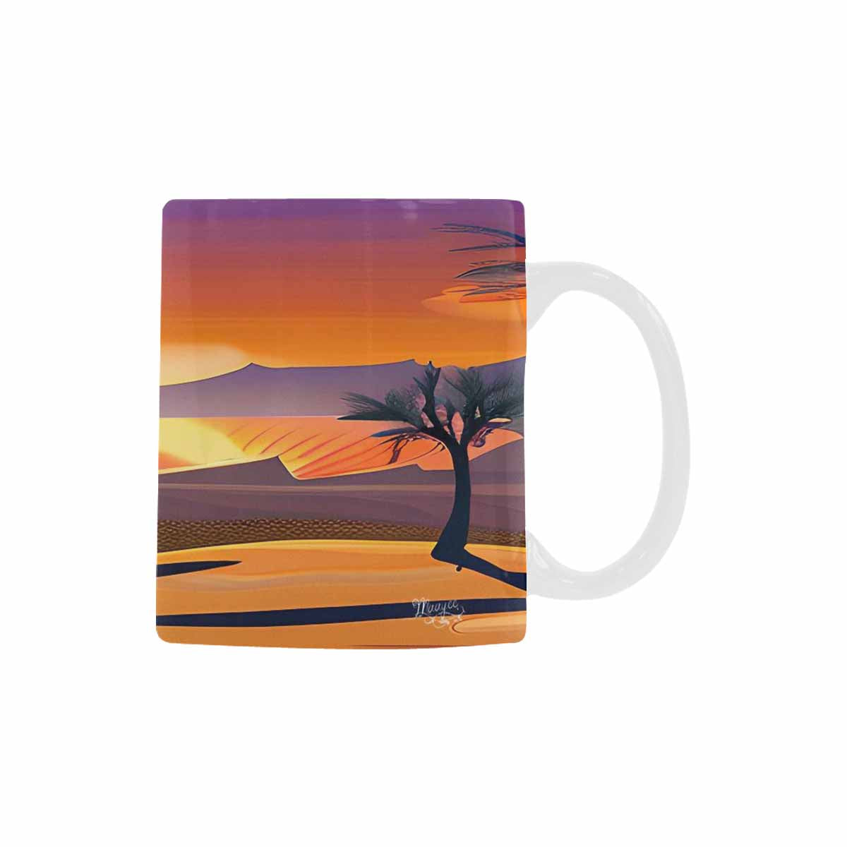 Coffee Mug, tea cup, desert scene, design 59