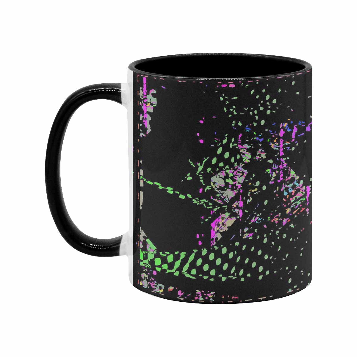 Coffee Mug, tea cup, black core, abstract, design 29