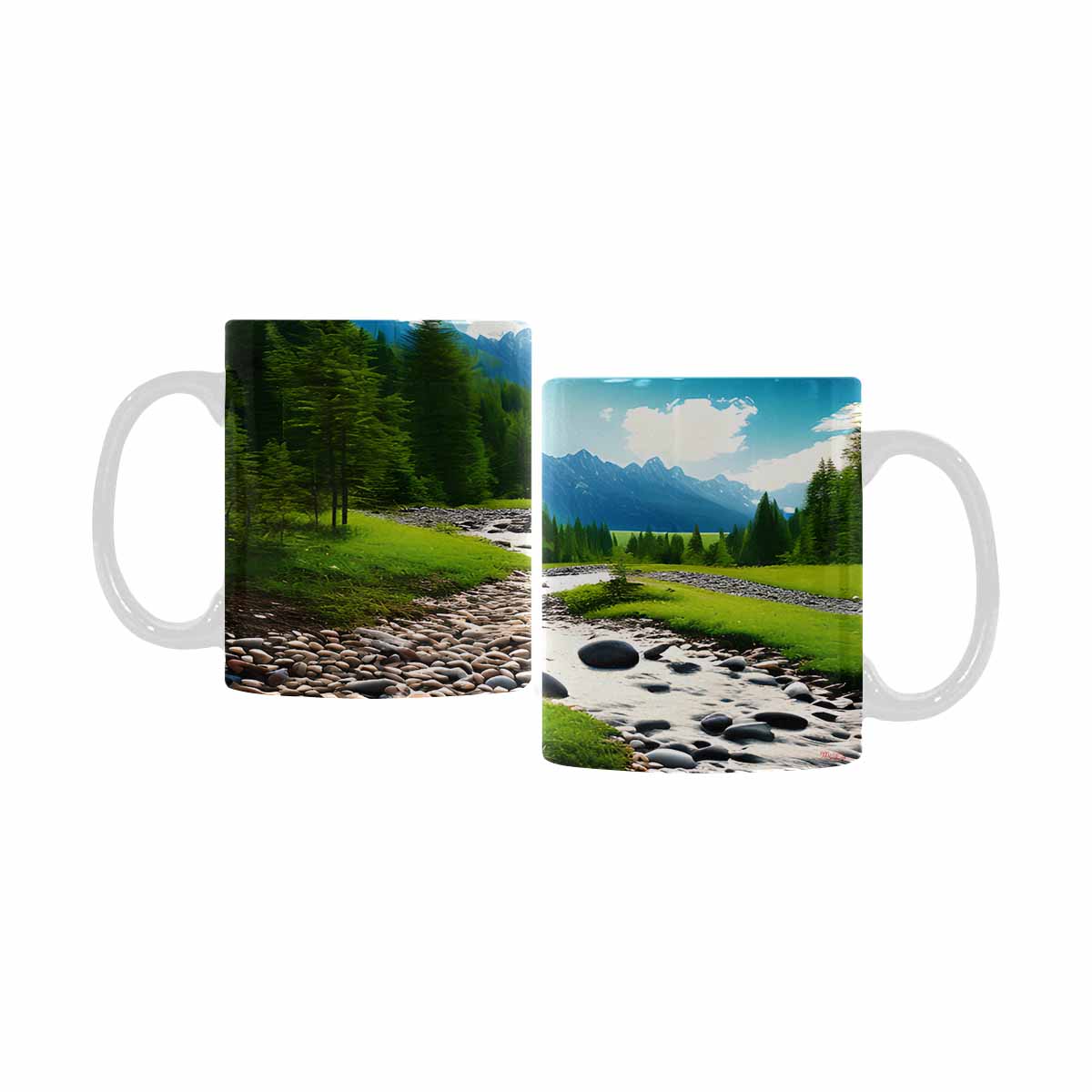 Rivers & Mountains Landscape mugs, set 1 design 6