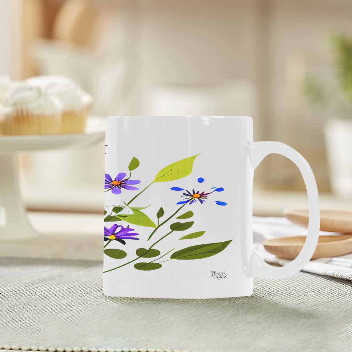 Quality Mug, coffee mug, tea cup, Bright florals, Set 2, design 70
