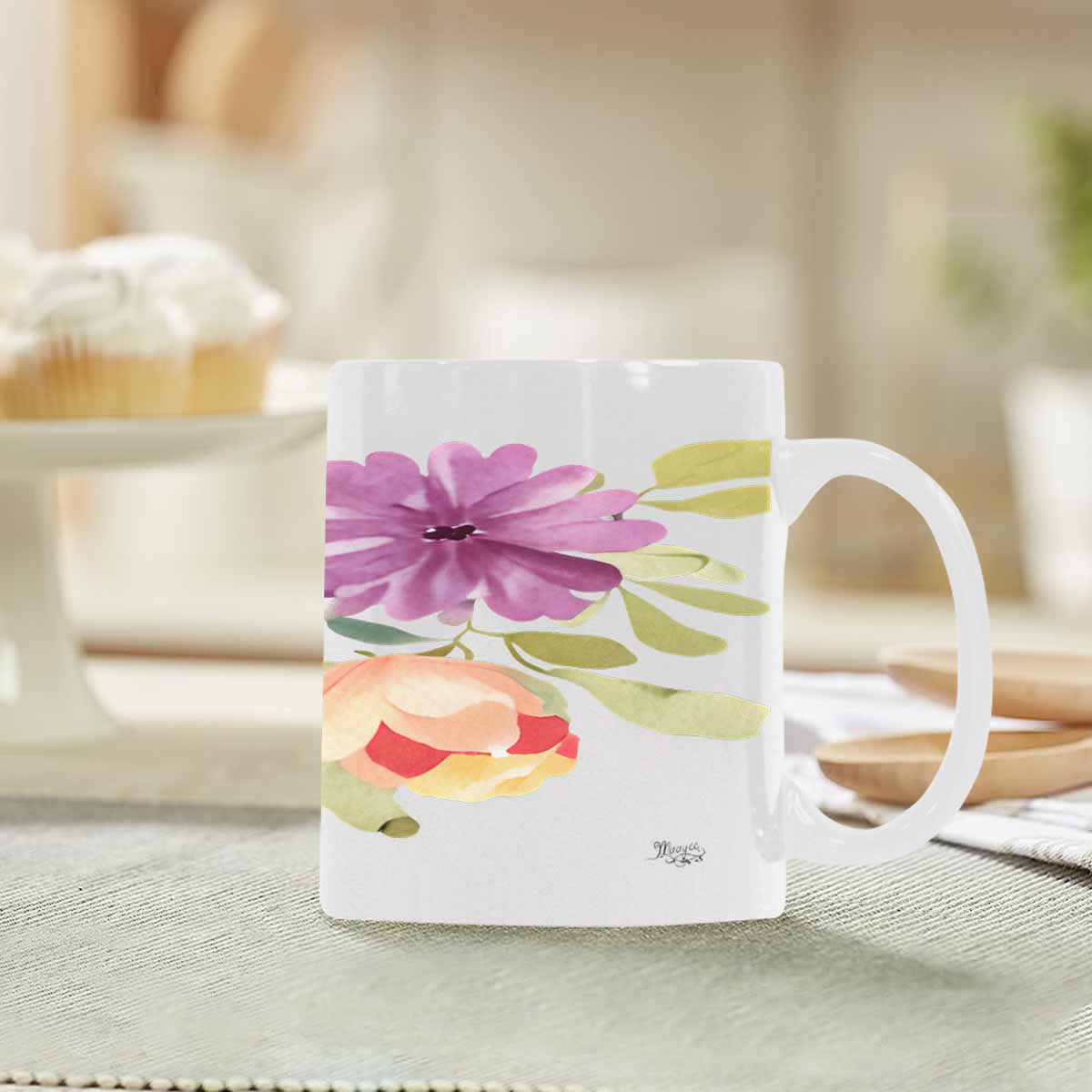Quality Mug, coffee mug, tea cup, Bright florals, Set 2, design 42