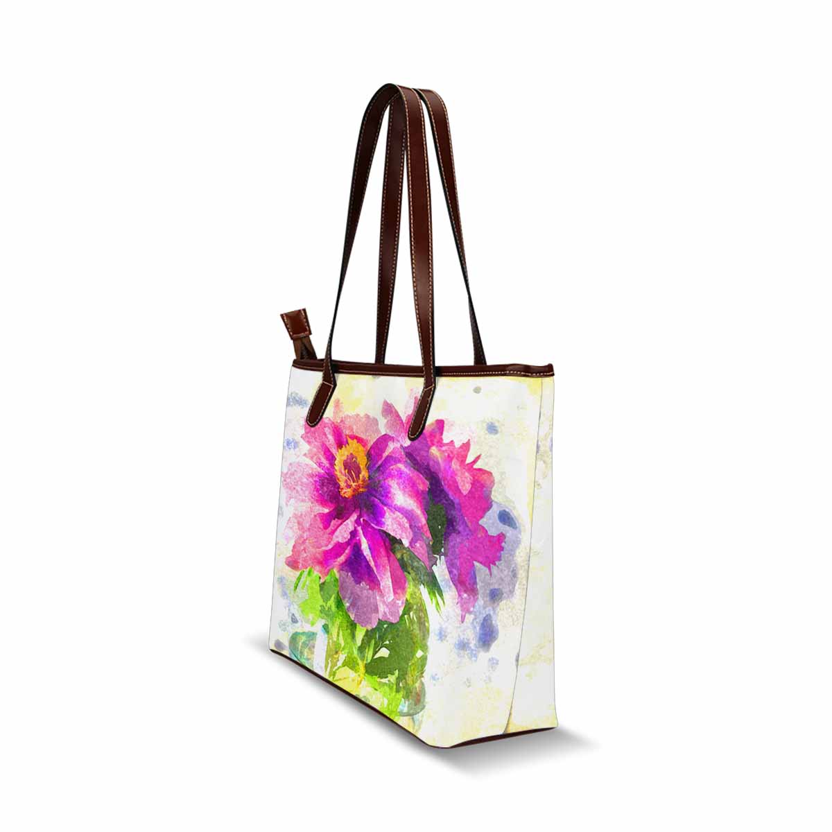 Classic Fabric handbag, watercolor floral, design 162